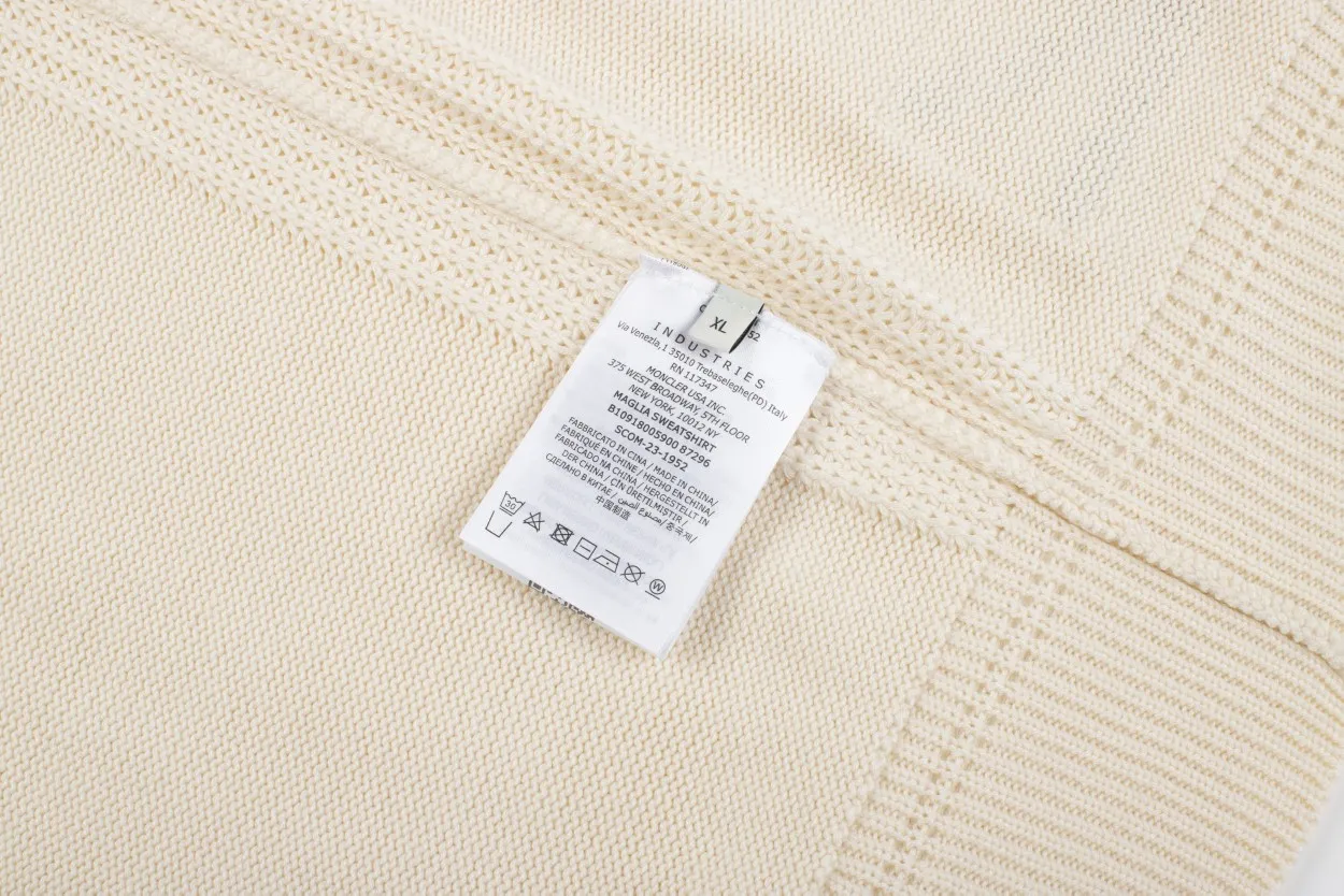 MONCLE *2024AW New Arrival Classic ， Logo ， 💯 ， 700 50% ， ， ， Same Style ：Cream White Dark Blue Sizes：M-XXL